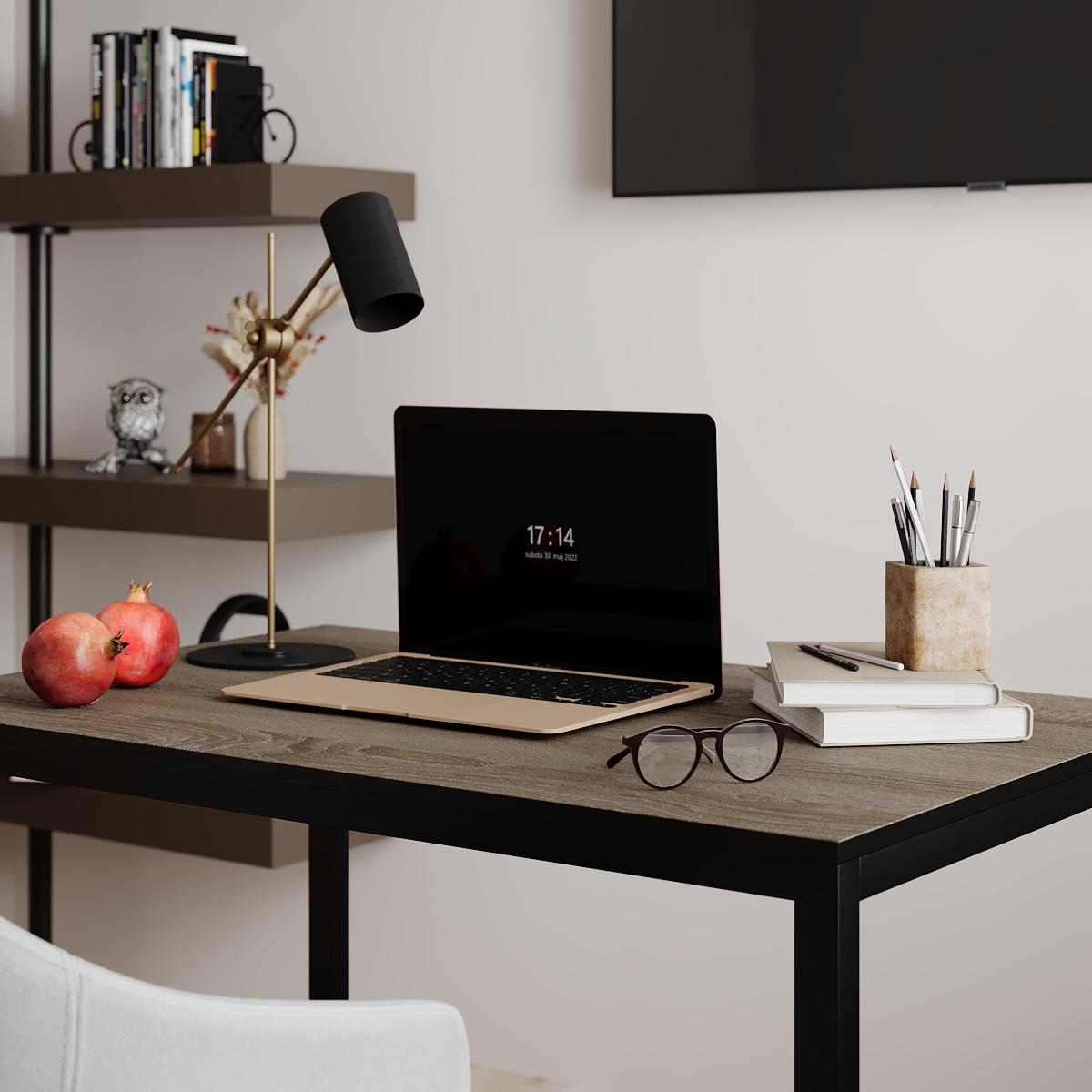 Стіл письмовий Art in Head Brevity Loft mid 900х750х670 мм Дуб вінтаж оксид/Чорний метал (521028812) - фото 2 Стіл письмовий Art in Head Brevity Loft mid 900х750х670 мм Дуб вінтаж оксид/Чорний метал (521028812) - фото 2