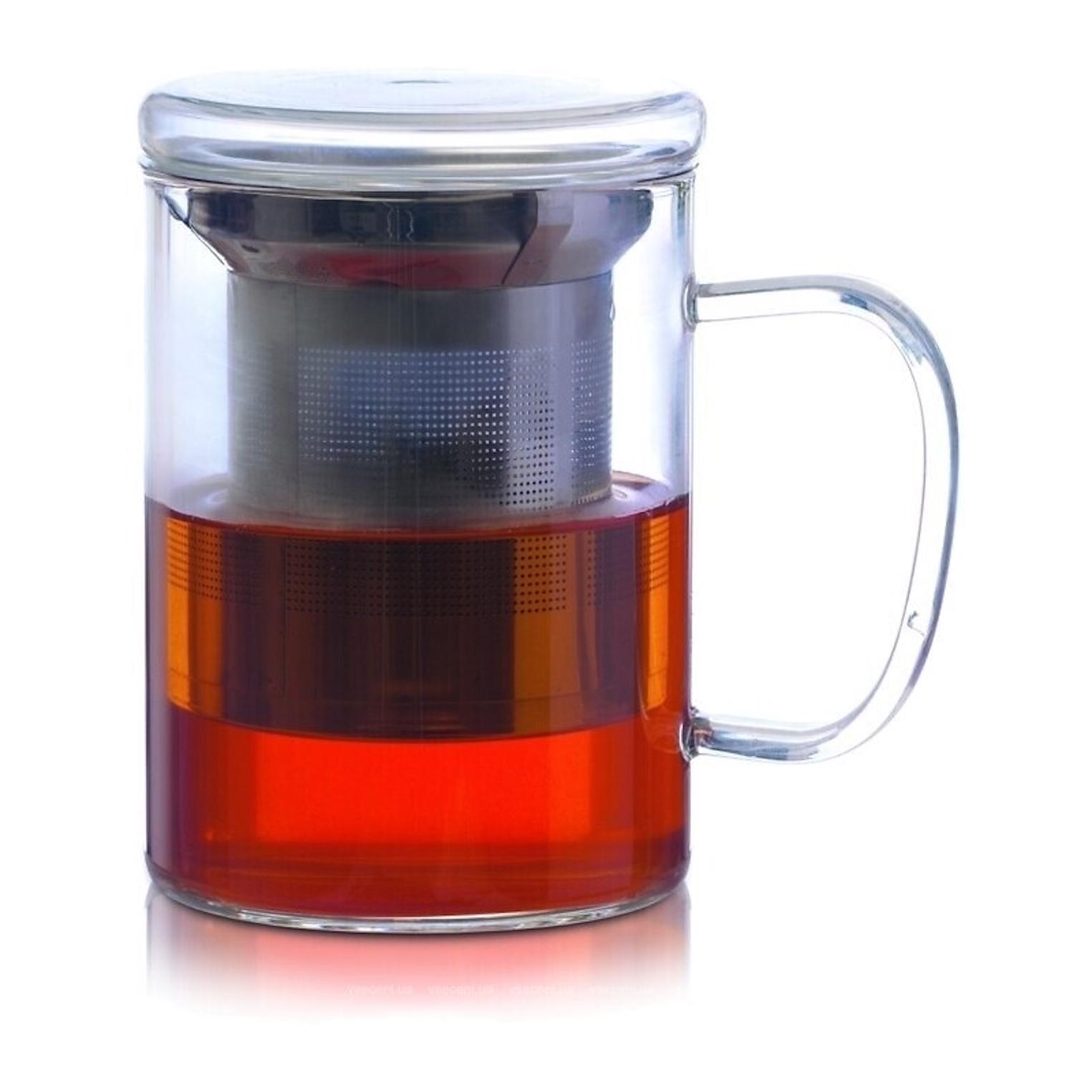 Кружка с заварником DUKA TEA TIME 400 мл Прозрачный (1210284) Кружка с заварником DUKA TEA TIME 400 мл Прозрачный (1210284)