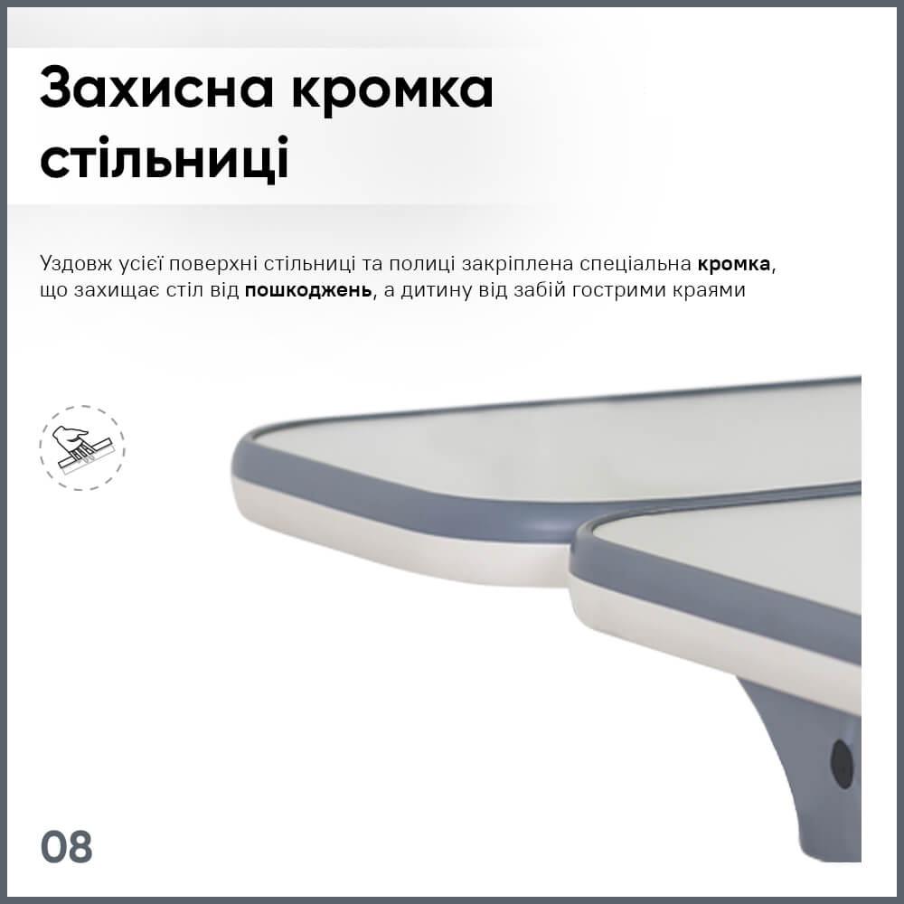 Детская школьная парта Ergokids TH-320 с креслом Y-400 Серый/Желтый (TH-320 W/G + Y-400 YE) - фото 10