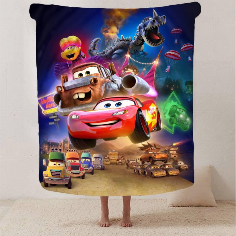 Плед плюшевый с 3D рисунком Тачки велюр 135х160 см (12812В)