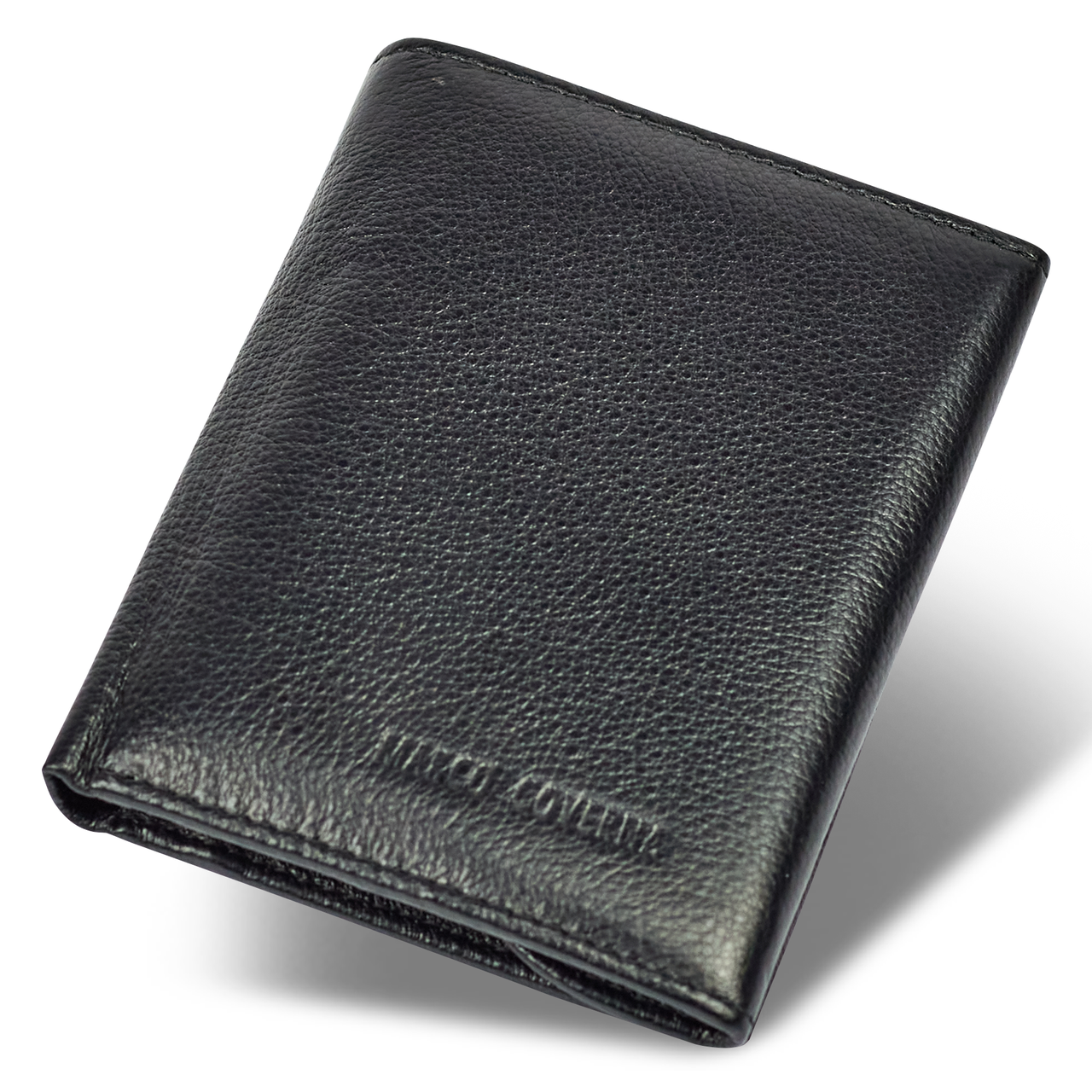 Кошелек мужской Marco Coverna вертикального типа из натуральной кожи на магните Черный (MC-1286)