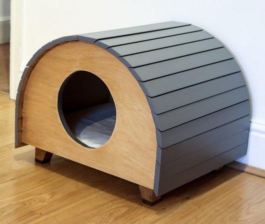 Домик для кошки из дерева Сандра Графит (ДДК-000331)