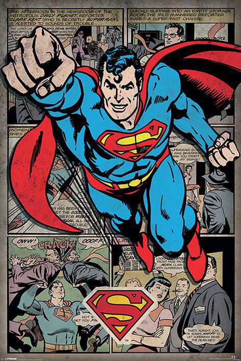 Постер плакат Супермен Comic Montage 61x91,5 см