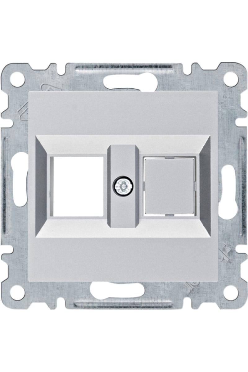 Лицевая панель двойная Hager Lumina-2 WL2322 для RJ12/RJ45 Серебристый (10652)
