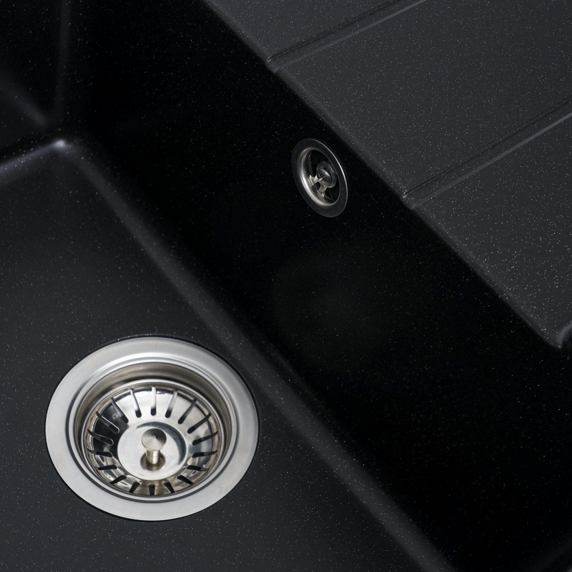 Мийка гранітна для кухні Valeso INTENSO 6550 матова Чорний металік - фото 7 Мийка гранітна для кухні Valeso INTENSO 6550 матова Чорний металік - фото 7