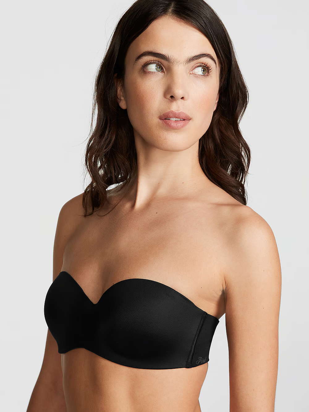 Бюстгальтер з пуш ап Victoria's Secret Pink Wear Everywhere Push-Up Strapless Bra 75C Чорний (21550096)