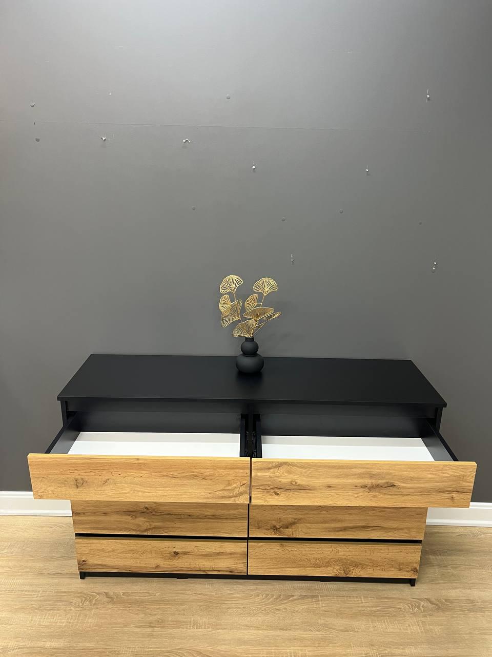 Комод Сідней 8 шухляд 860х1404х410 мм Дуб Аппалачі/Чорний - фото 3 Комод Сідней 8 шухляд 860х1404х410 мм Дуб Аппалачі/Чорний - фото 3