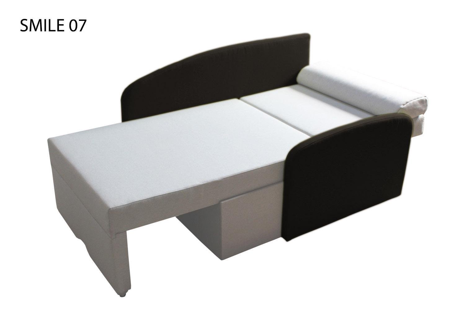 Диван-мини раскладной Viorina-Deko Etna Smile 07 ЛДСП/ ткань Черный/Белый - фото 4 Диван-мини раскладной Viorina-Deko Etna Smile 07 ЛДСП/ ткань Черный/Белый - фото 4