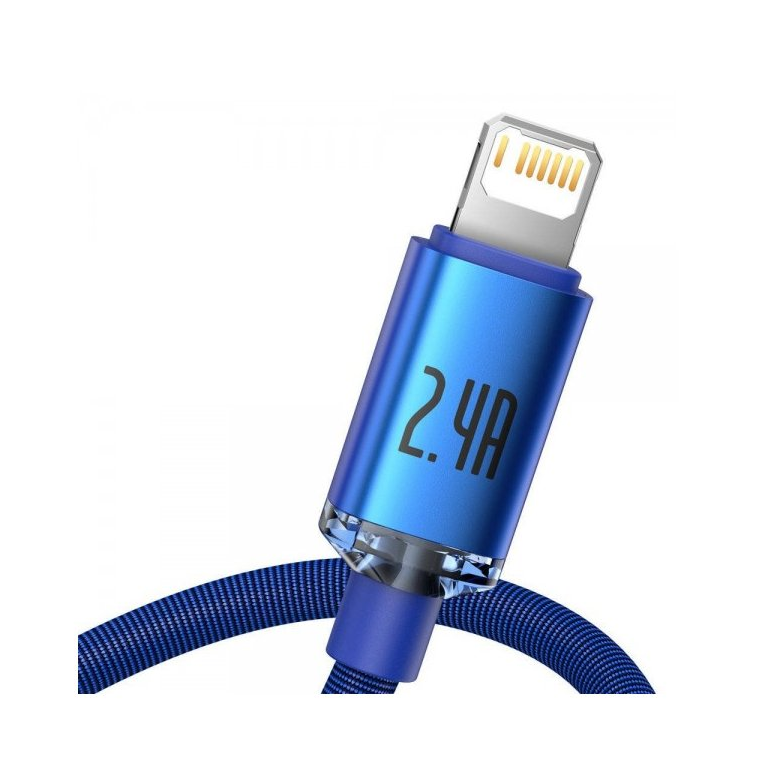 Кабель Baseus CAJY000101 Crystal Shine Series Lightning 200 см Blue (80ad5d40) - фото 4