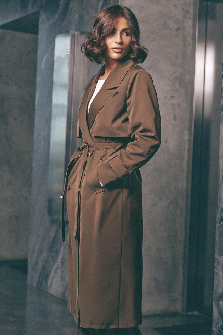 Тренч жіночий Seventeen XXL-3XL Коричневий - фото 2 Тренч жіночий Seventeen XXL-3XL Коричневий - фото 2