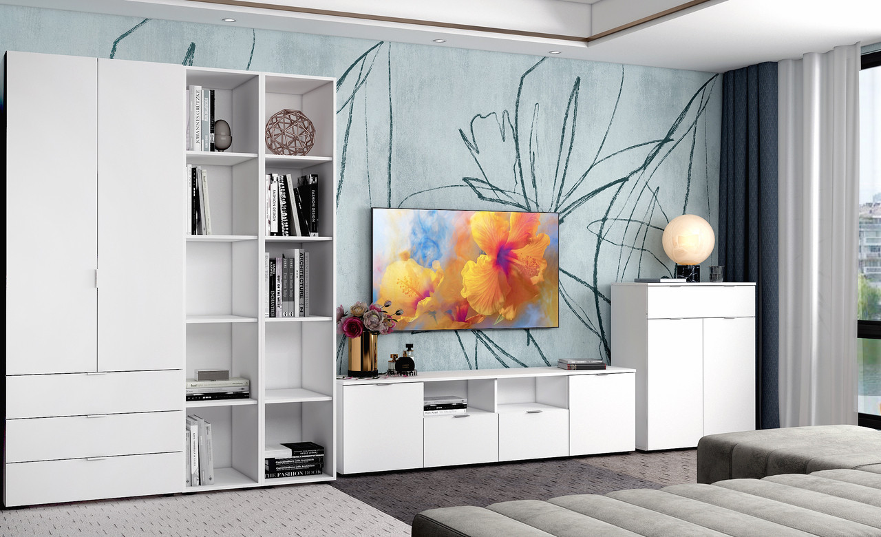 Комод Doros Рон 2 2 фасада 1 ящик 80х38х100 см Белый (41516003) - фото 5