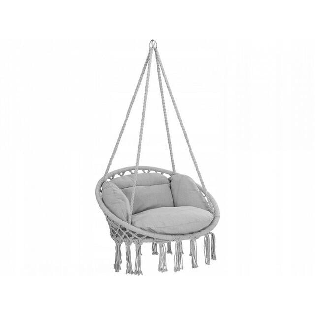 Кресло-качели подвесное бразилийское Bonro B-092-3 с большой подушкой 120 кг Серый (2856568261)