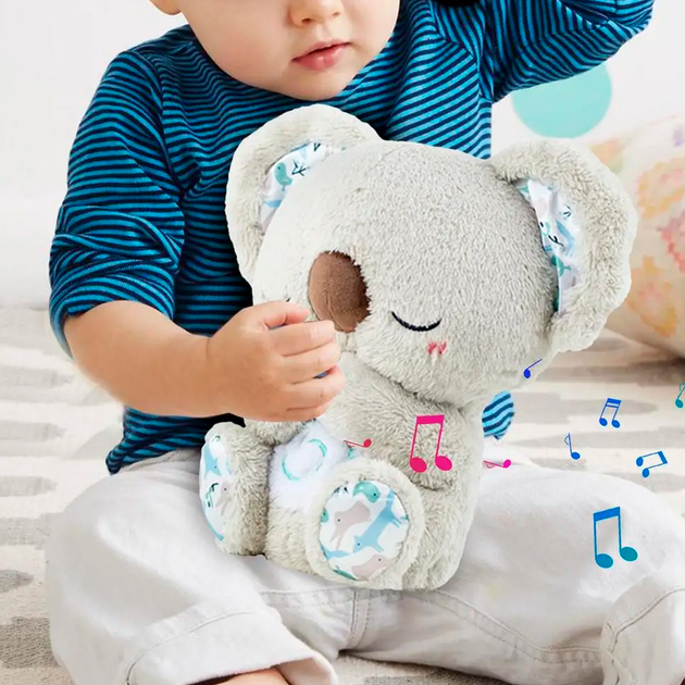 Мягкая игрушка интерактивная Коала дышащая со световыми и звуковыми эффектами 25 см Светло-серый (2117-59) - фото 8