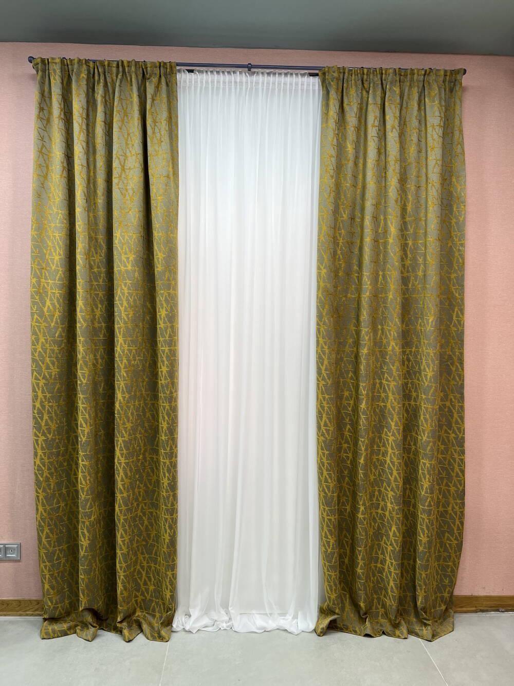 Шторы жаккардовые 1,46 м 2 шт. Оранжевый (000101651)