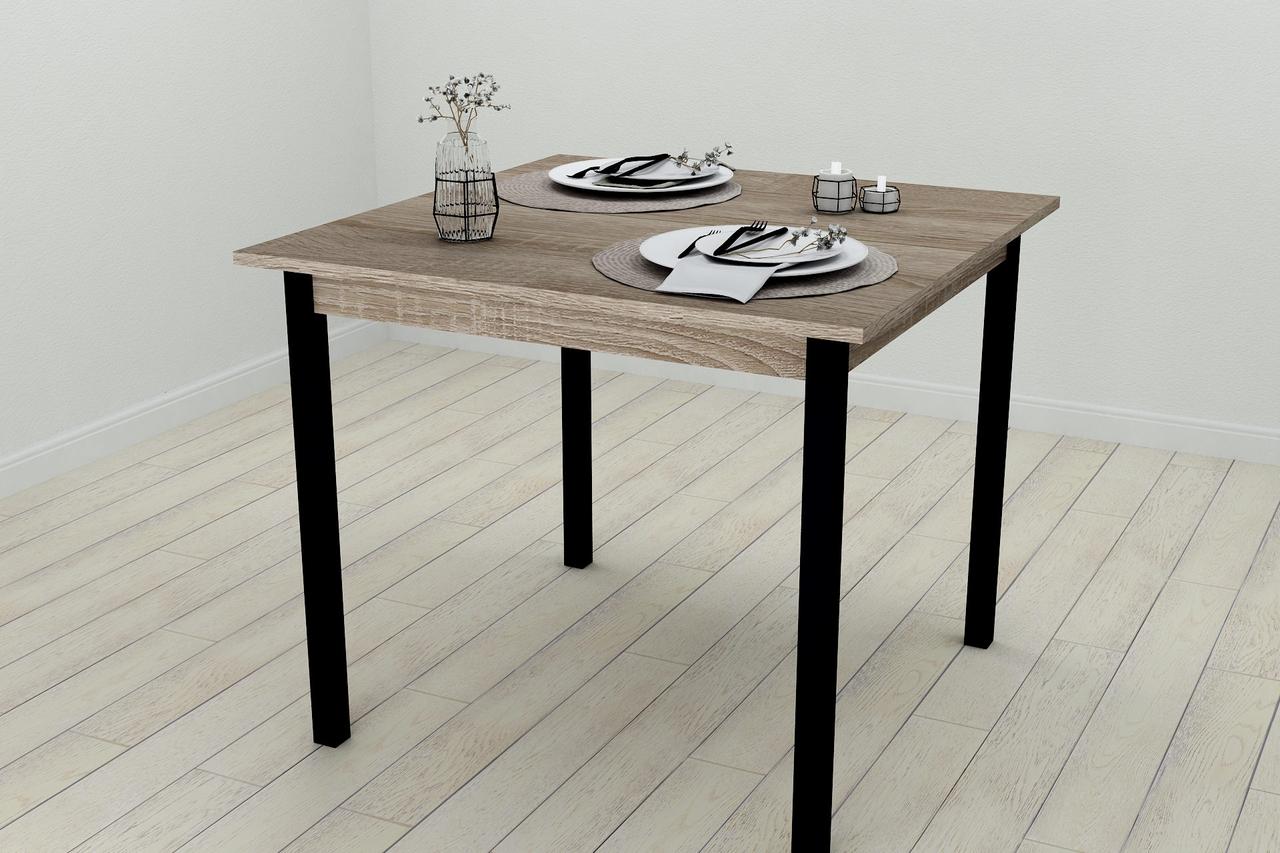 Стол кухонный Ferrum-decor Диего ДСП 16 мм 75x80x80 см Черный/Сонома Трюфель (DIE0005) - фото 2 Стол кухонный Ferrum-decor Диего ДСП 16 мм 75x80x80 см Черный/Сонома Трюфель (DIE0005) - фото 2