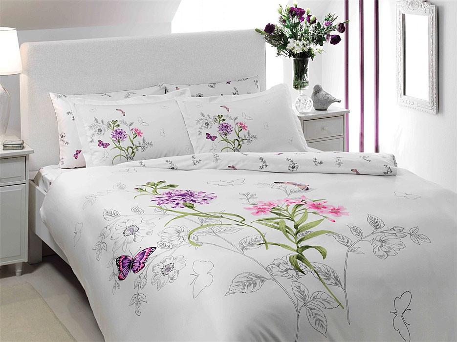 Постельное белье Tac Delux Nicole lila v2 евро Лиловый (20)