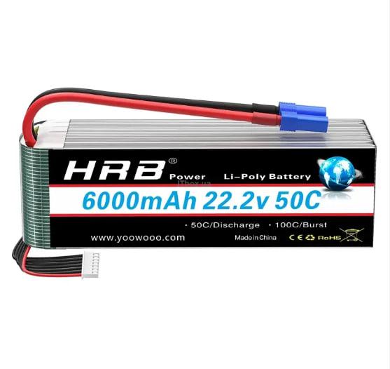 Акумулятор для дрона HRB Lipo XT60 Plug 6s 22,2V 6000 mAh 50C (HR-6000MAH-6S-50C-XT60)