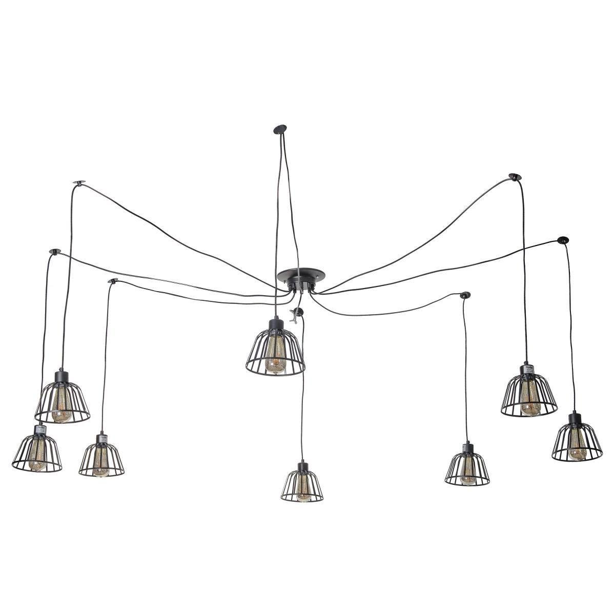 Люстра потолочная лофт паук Brille BL-808S/8 E27 BK на 8 плафонов