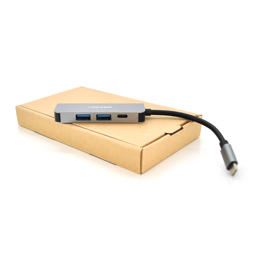 Хаб-конвертор Veggieg TC04 Type-C на USB 3.0 та HDMI Сріблястий (11660) Хаб-конвертор Veggieg TC04 Type-C на USB 3.0 та HDMI Сріблястий (11660)