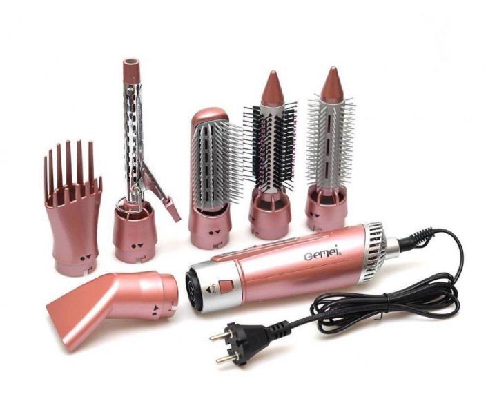 Фен электрический щетка стайлер воздушный для сушки и укладки волос c насадками 7 в 1 Gemei GM 4831 Фен электрический щетка стайлер воздушный для сушки и укладки волос c насадками 7 в 1 Gemei GM 4831