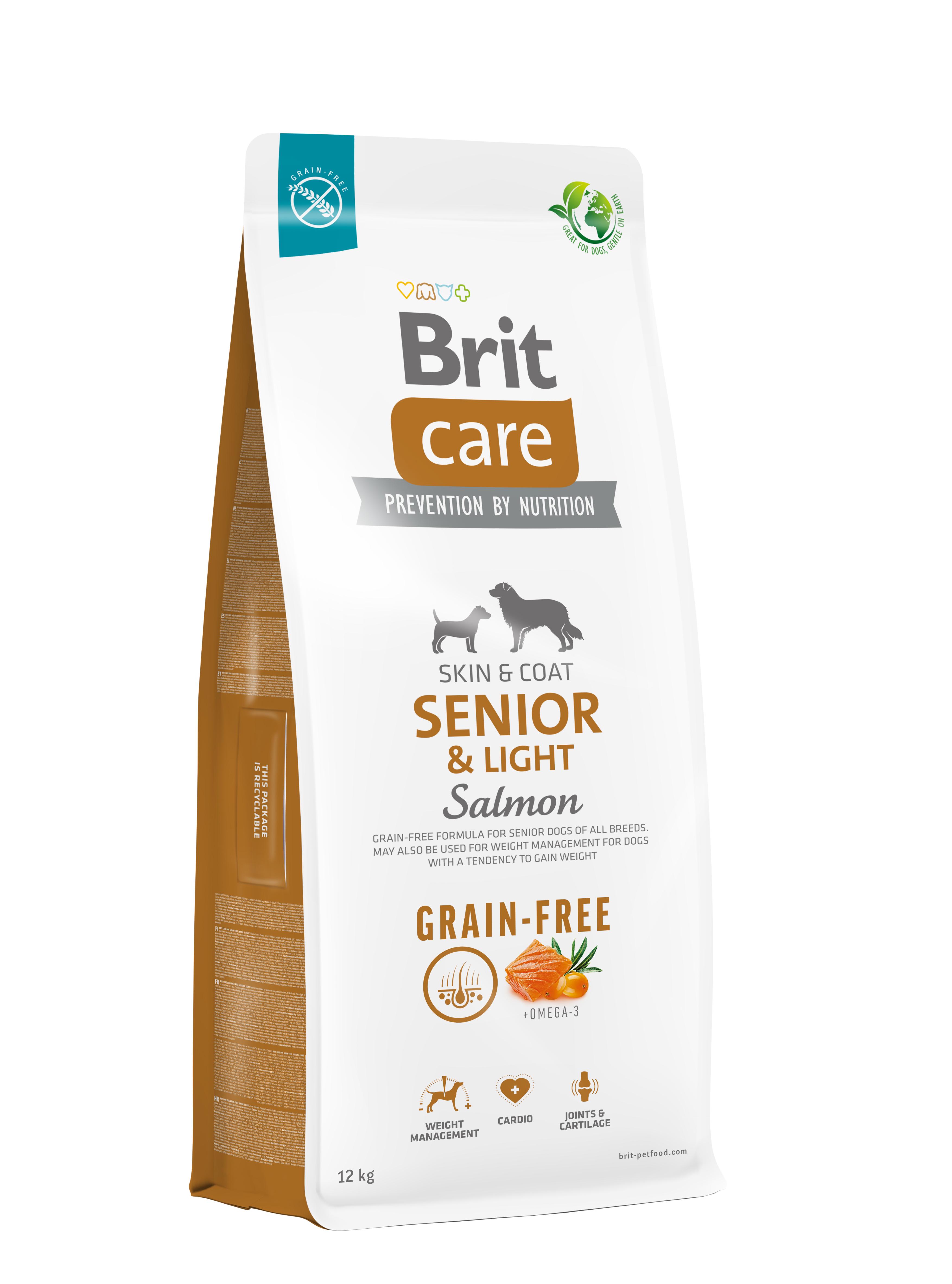 Корм для старіючих собак Brit Care Dog Grain-free Senior & Light беззерновий з лососем 12 кг (172207) - фото 1