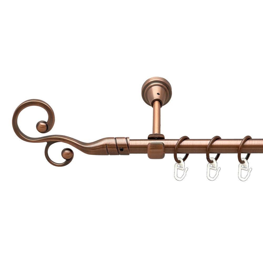 Карниз Orvit Флорес однорядный гладкий 16 мм 160 см Античная медь (00-00019477)