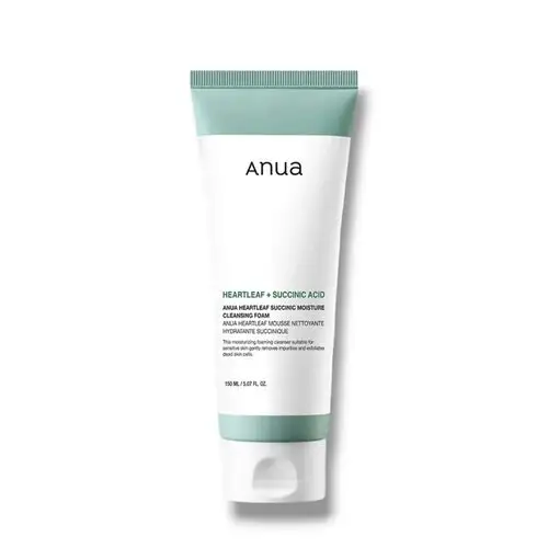 Пенка для умывания для чувствительной кожи Anua Heartleaf Succinic Moisture Cleansing Foam 150 мл (8809640733659)