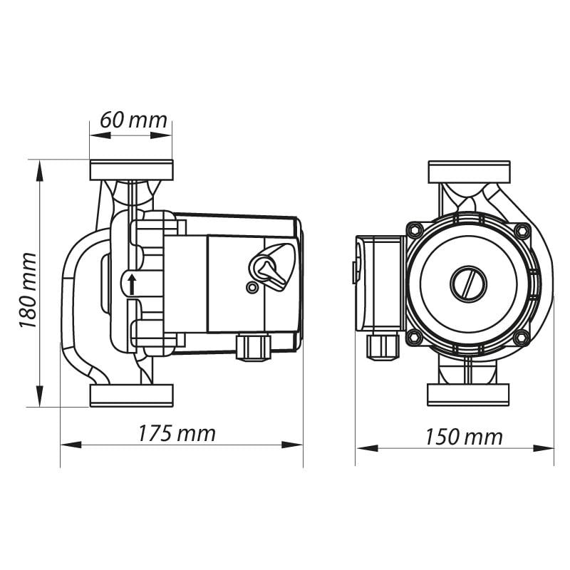 Насос циркуляционный KOER KP.GRS-32/8-180 KP0252 225 Вт 2" (81339) - фото 2