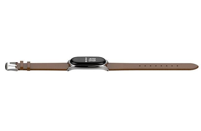 Шкіряний ремінець Primo для фітнес-браслету Xiaomi Mi Band 3 Silver-Brown (785271964) - фото 3