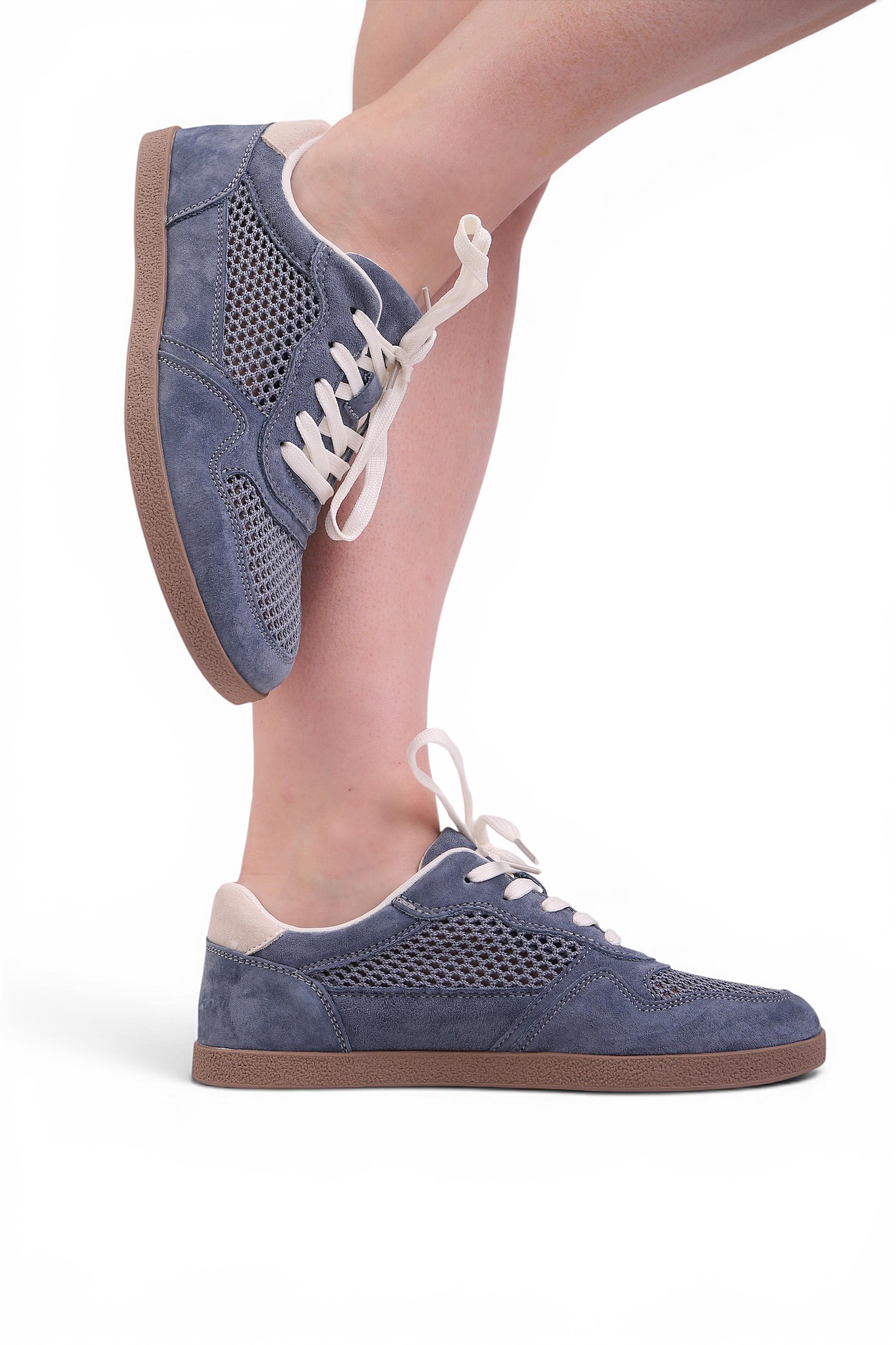 Кеды женские Where Uwear из натуральной замши и текстиля 351169 р. 36 Синий (351169_36) - фото 8