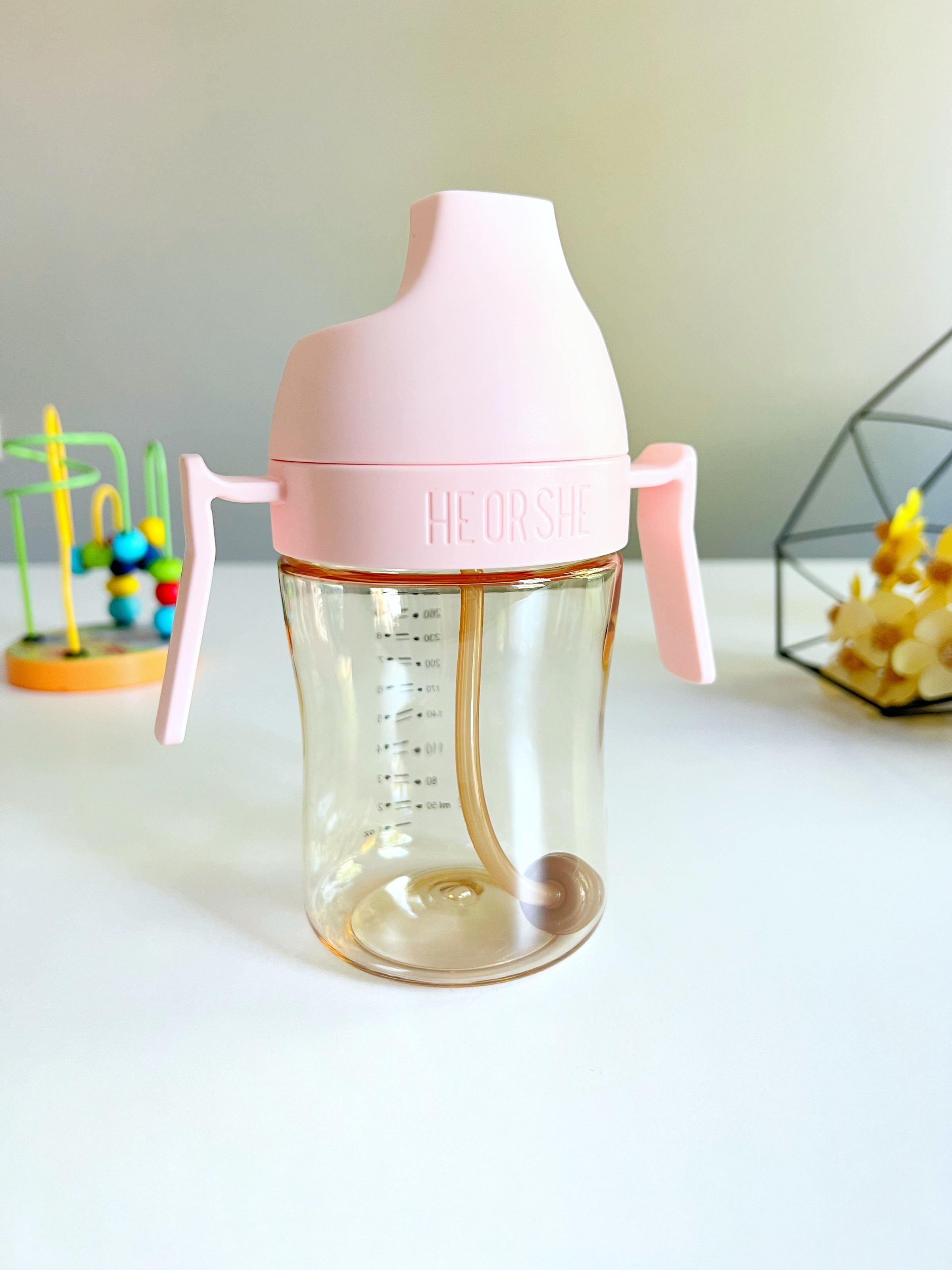 Поїльник дитячий HEORSHE 9+ міс 300 мл Рожевий (28056552) - фото 1