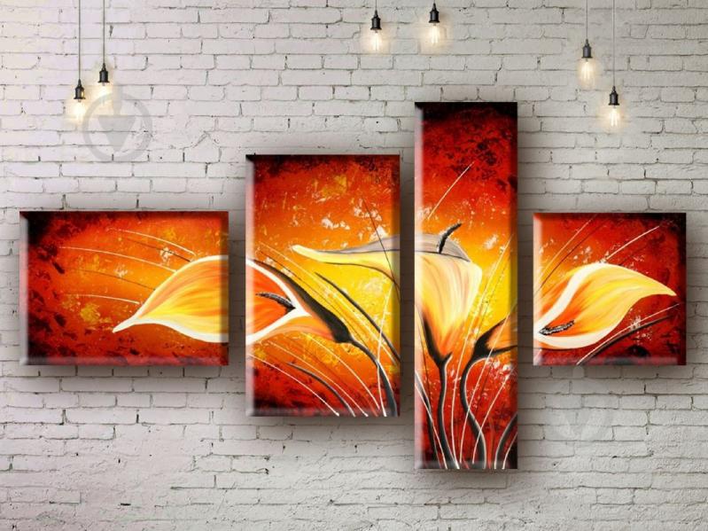 Модульная картина акрилом цветы ArtStar MHM17_4_232 размер 80 х 120 см