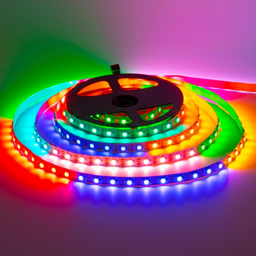 Светодиодная линейка адресная AVT 14,4W 05-300RGB WS2812-5V 5V SMD5050 WS2812B 60LED IP120 5 м (1017957)