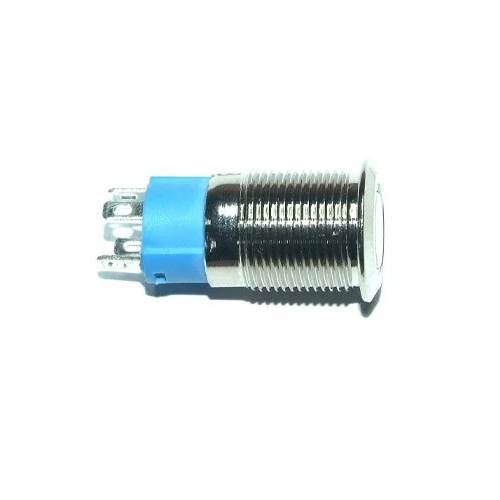 Кнопка фиксирующаяся 12 мм 12-24В LED-индикатор 4 pin 12A-DZ Белый (da7028a1)