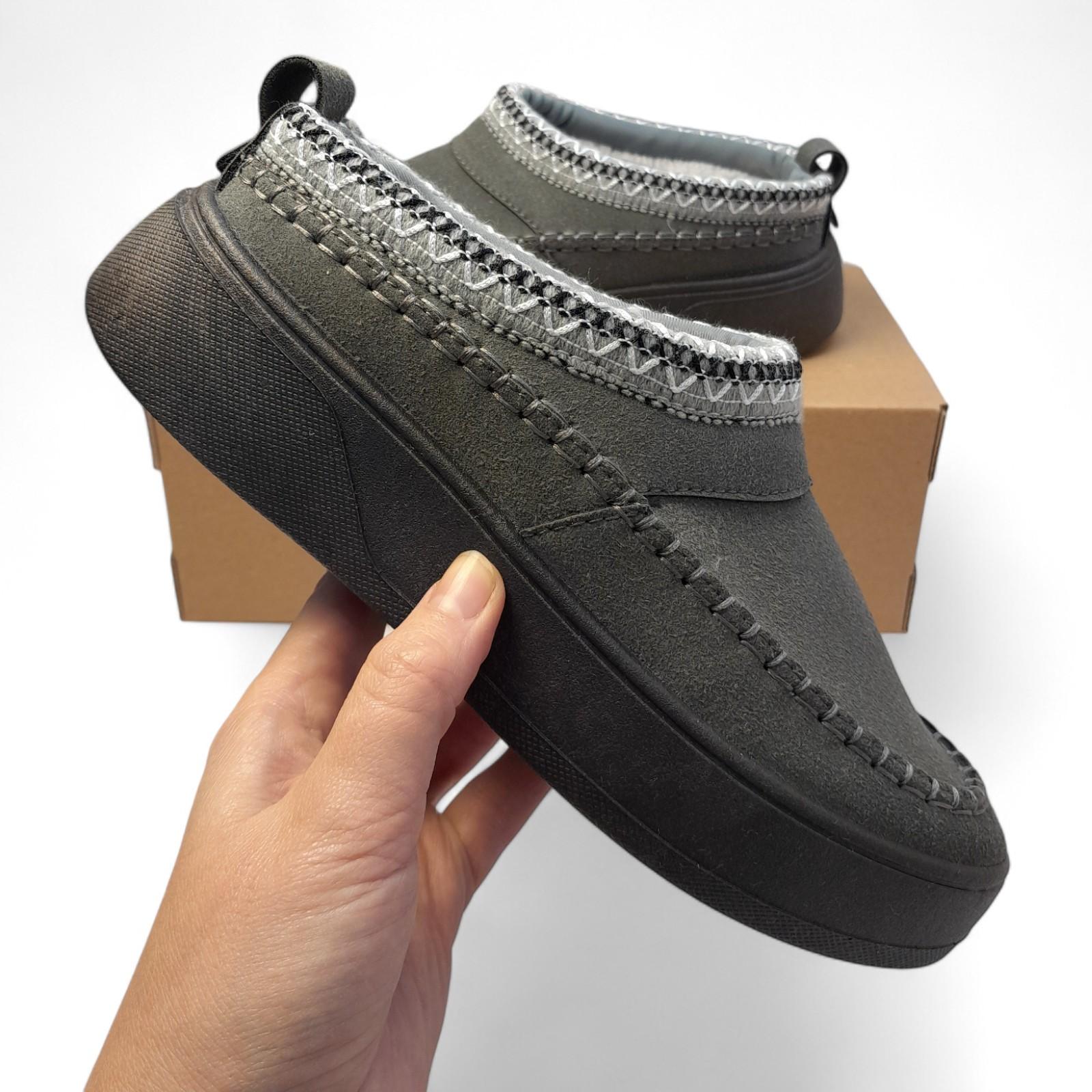 Сабо женские утепленные Dago с экозамшей на меху р. 38 24 см Серый (2807939226) - фото 5