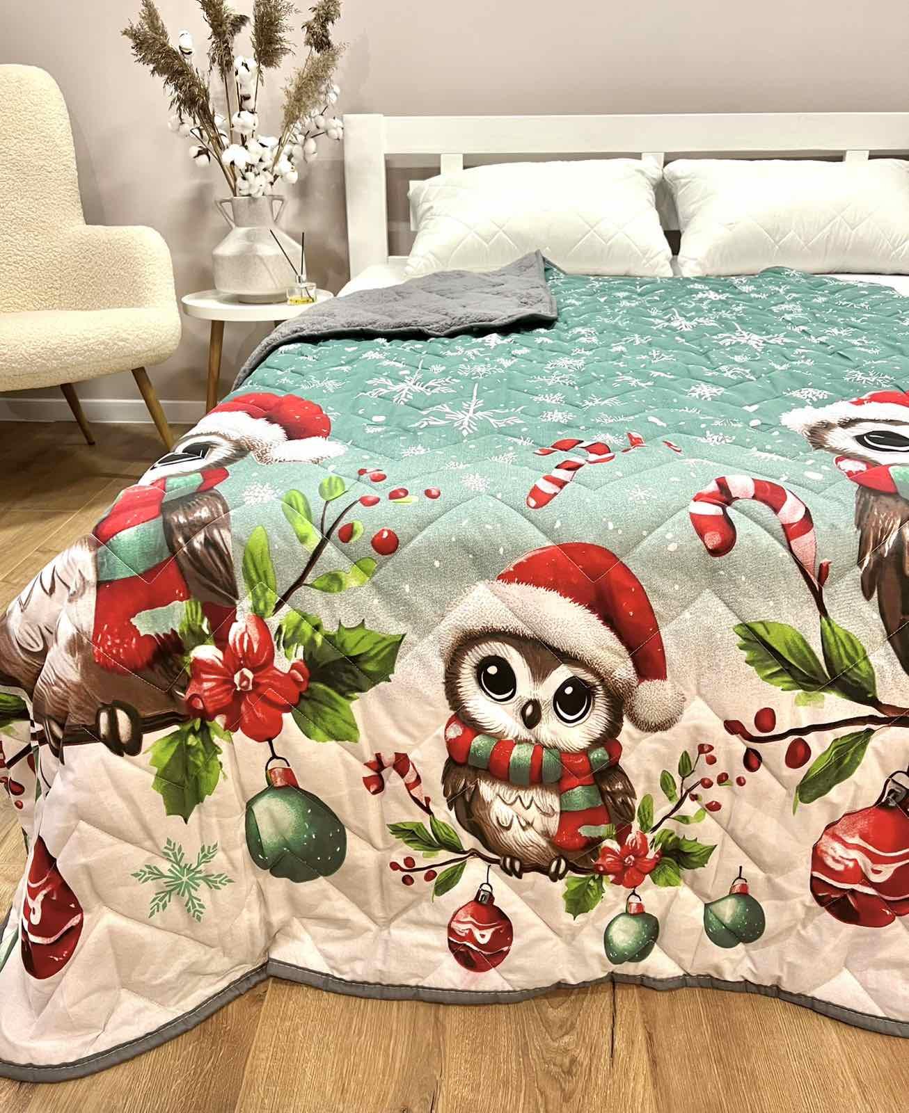 Ковдра-покривало дитяче Сови 150x210 см Зелений (29879556)