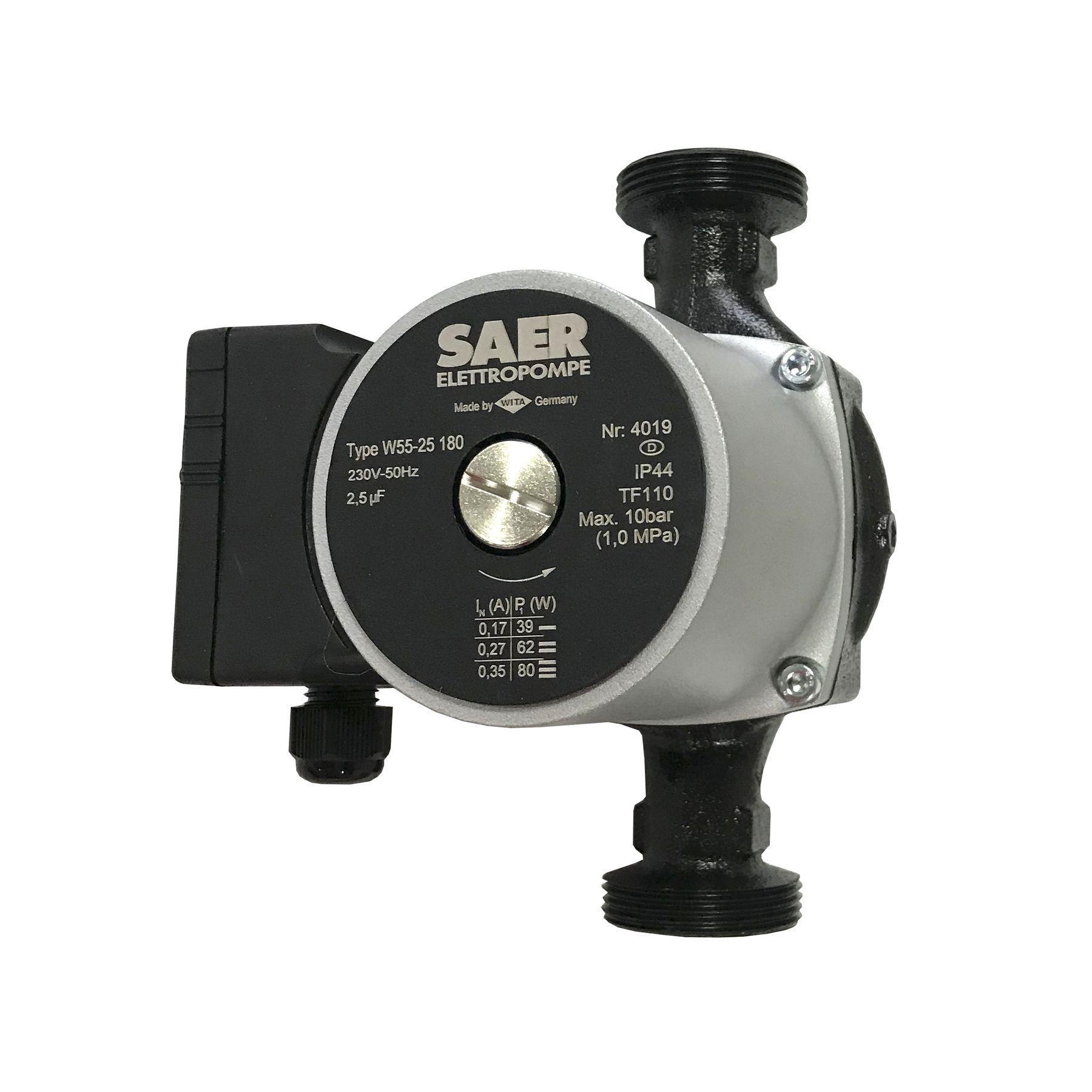 Насос циркуляционный SAER W55-25 180 мм с гайками