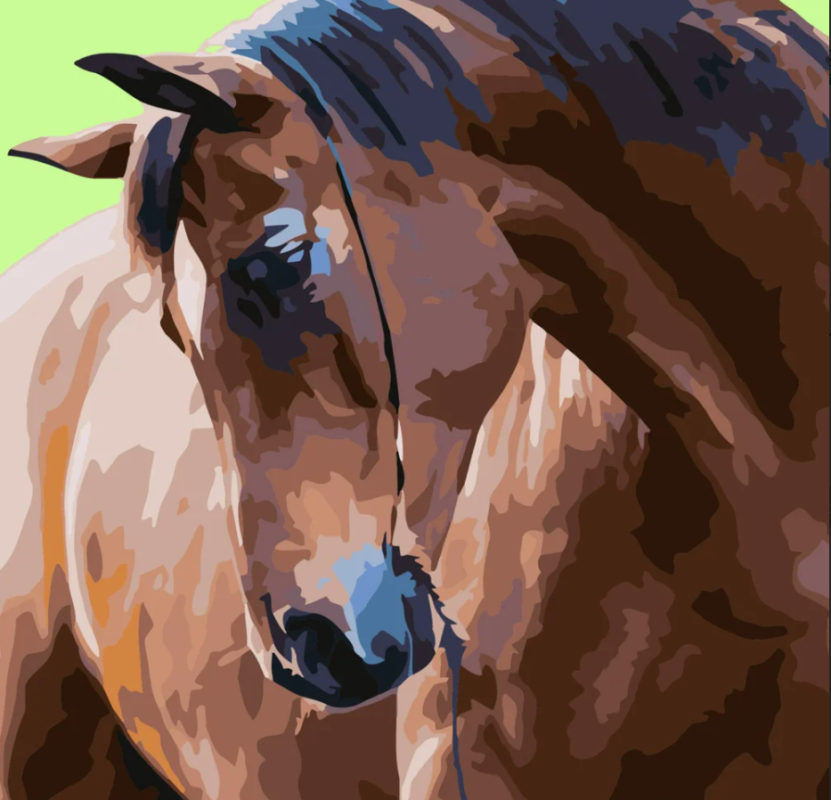 Картина за номерами Strateg Гордий кінь 40х40 см (SK026)