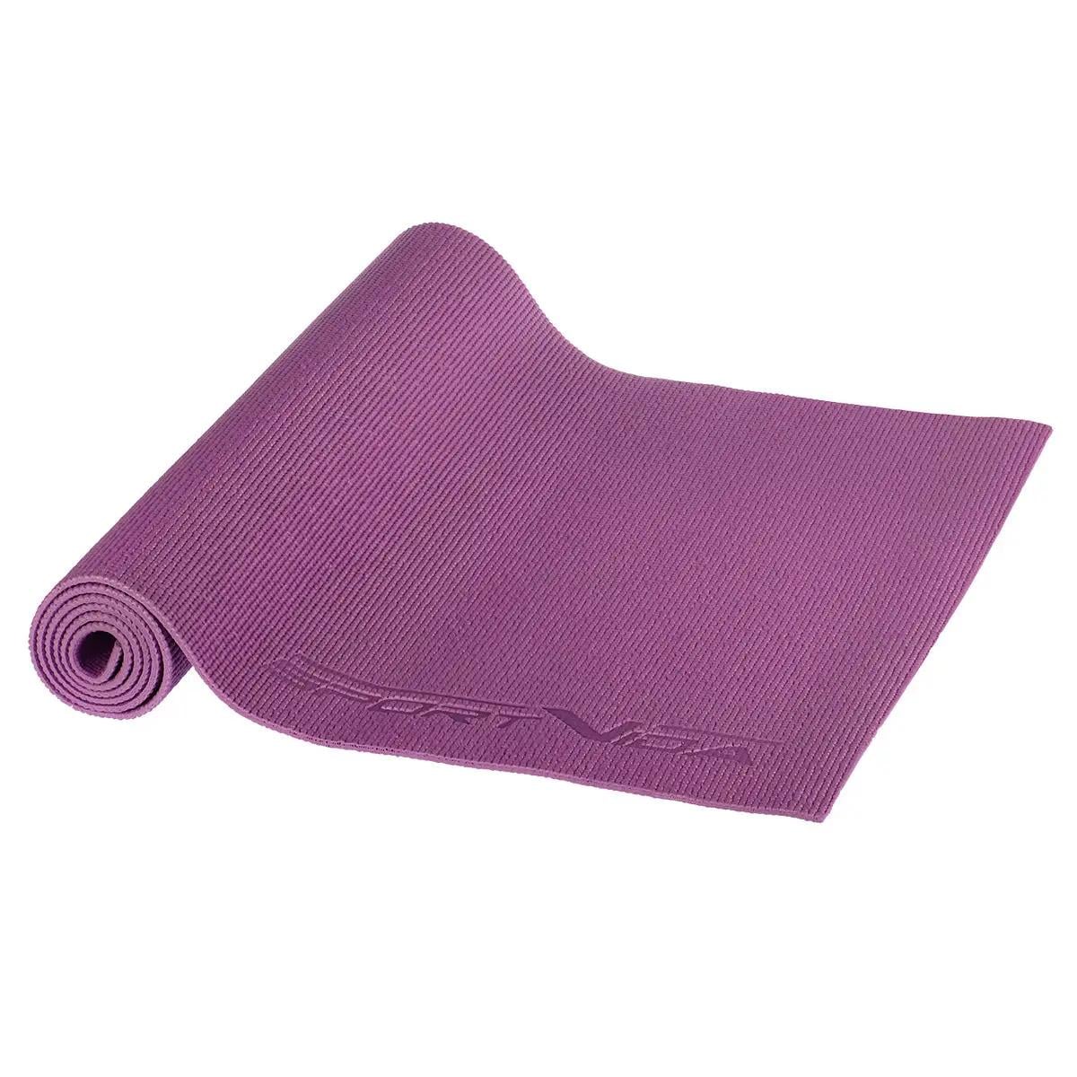 Коврик для йоги та фітнесу SportVida PVC 6 мм SV-HK0052 Violet