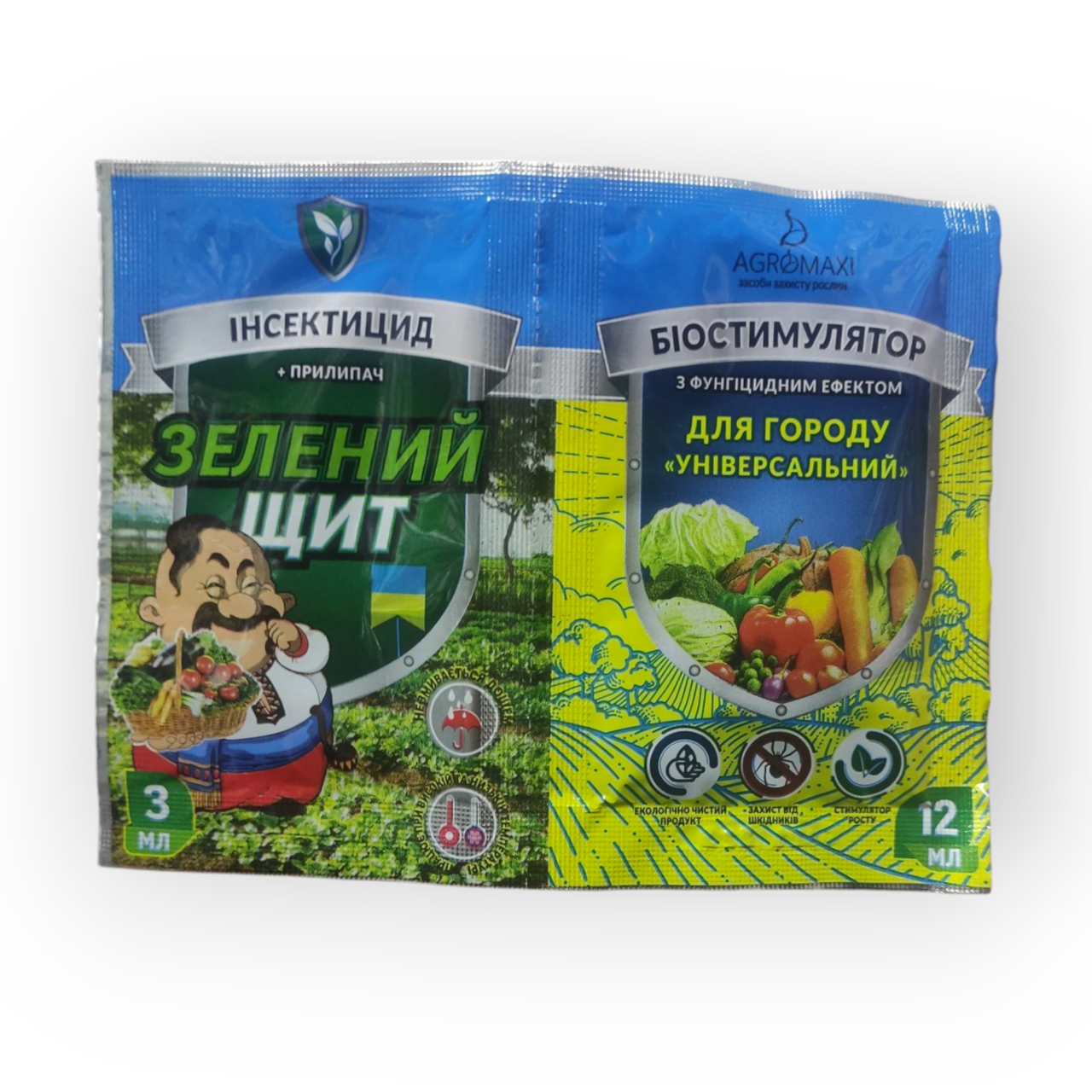 Инсектицид Зеленый щит Универсальный прилипач с Биостимулятором фунгицид для огорода 3/12 мл (2599105768)