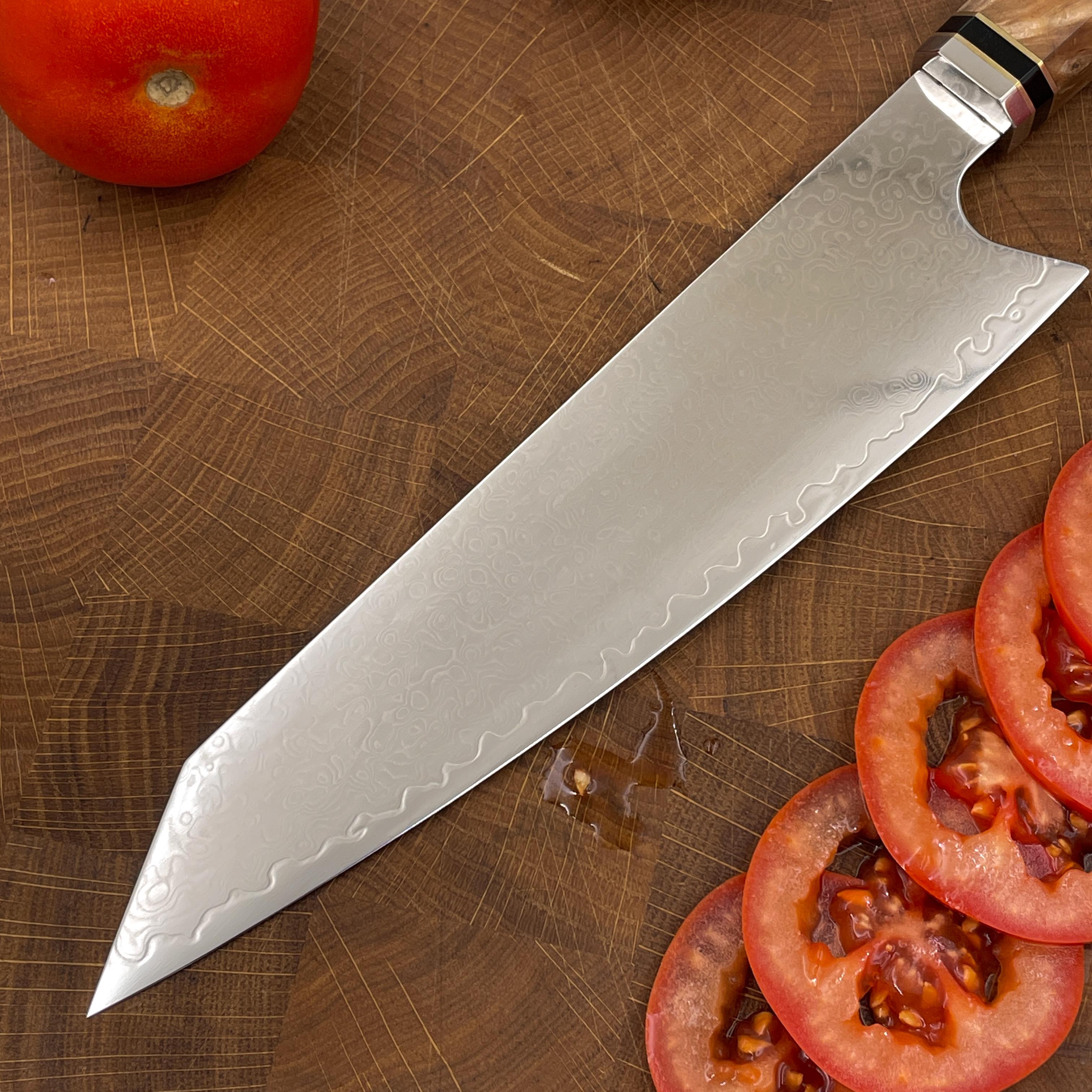 Нож кухонный Kiritsuke VG-10 Black Brown (30219702) - фото 2 Нож кухонный Kiritsuke VG-10 Black Brown (30219702) - фото 2