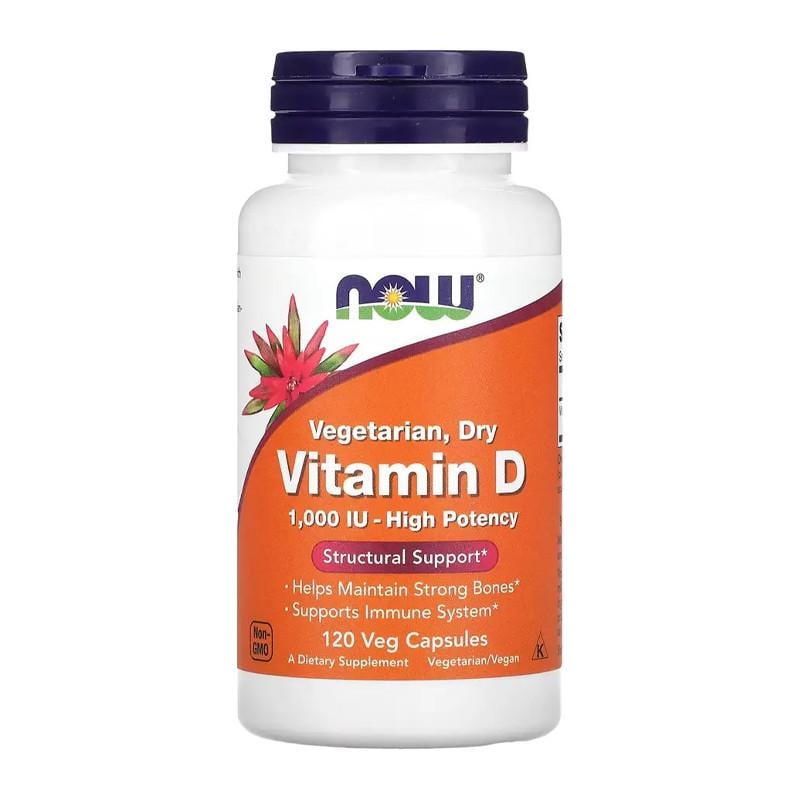 Витамин NOW Vegetarian Dry Vitamin D 1000 IU 120 капс. (21714-01)