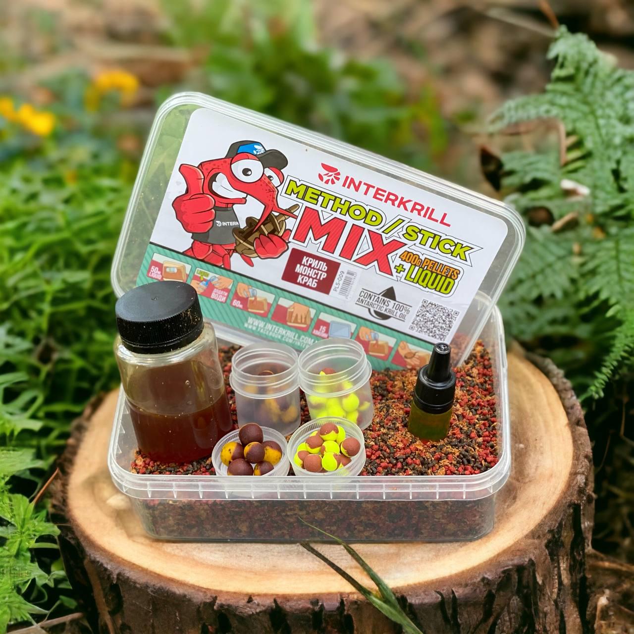 Комплект підкормки INTERKRILL Method/Stick MIX Кріль-монстр краб 5в1 (437) - фото 2 Комплект підкормки INTERKRILL Method/Stick MIX Кріль-монстр краб 5в1 (437) - фото 2