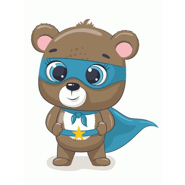 Картина по номерам Brushme Kids Мишка супергерой 30х40 см (MEX7118)