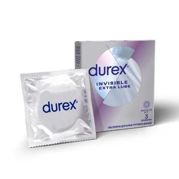 Презервативы тончайшие с дополнительной смазкой Durex Invisible Extra Lube 3 шт. (000004681)