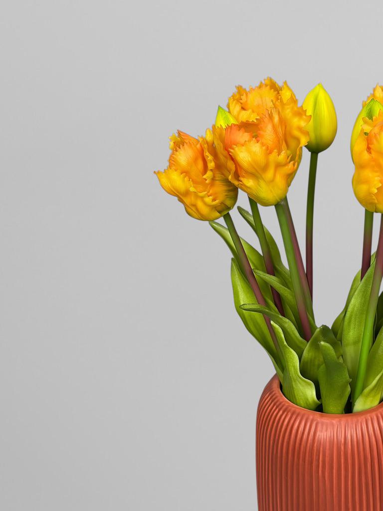 Букет штучних кучерявих тюльпанів 5 шт. 40 см Жовтий (К07048) - фото 6