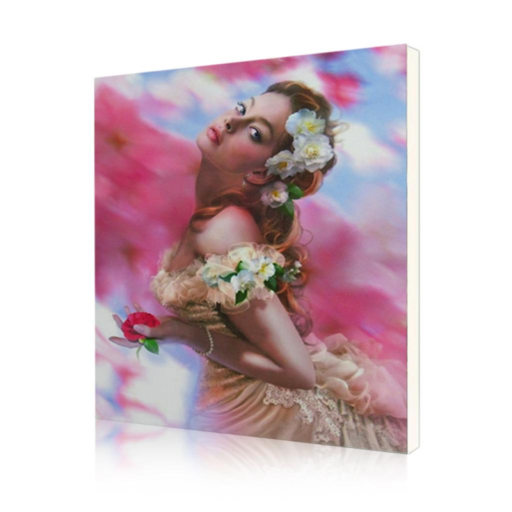 Картина по номерам Lesko DIY Девушка с камелией 40x50 см (RA3418)