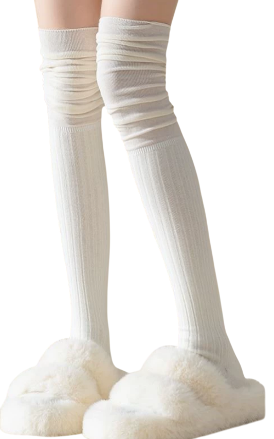Чулки теплые под кашемир высокие One size Белый (M8-59-1513-Б)