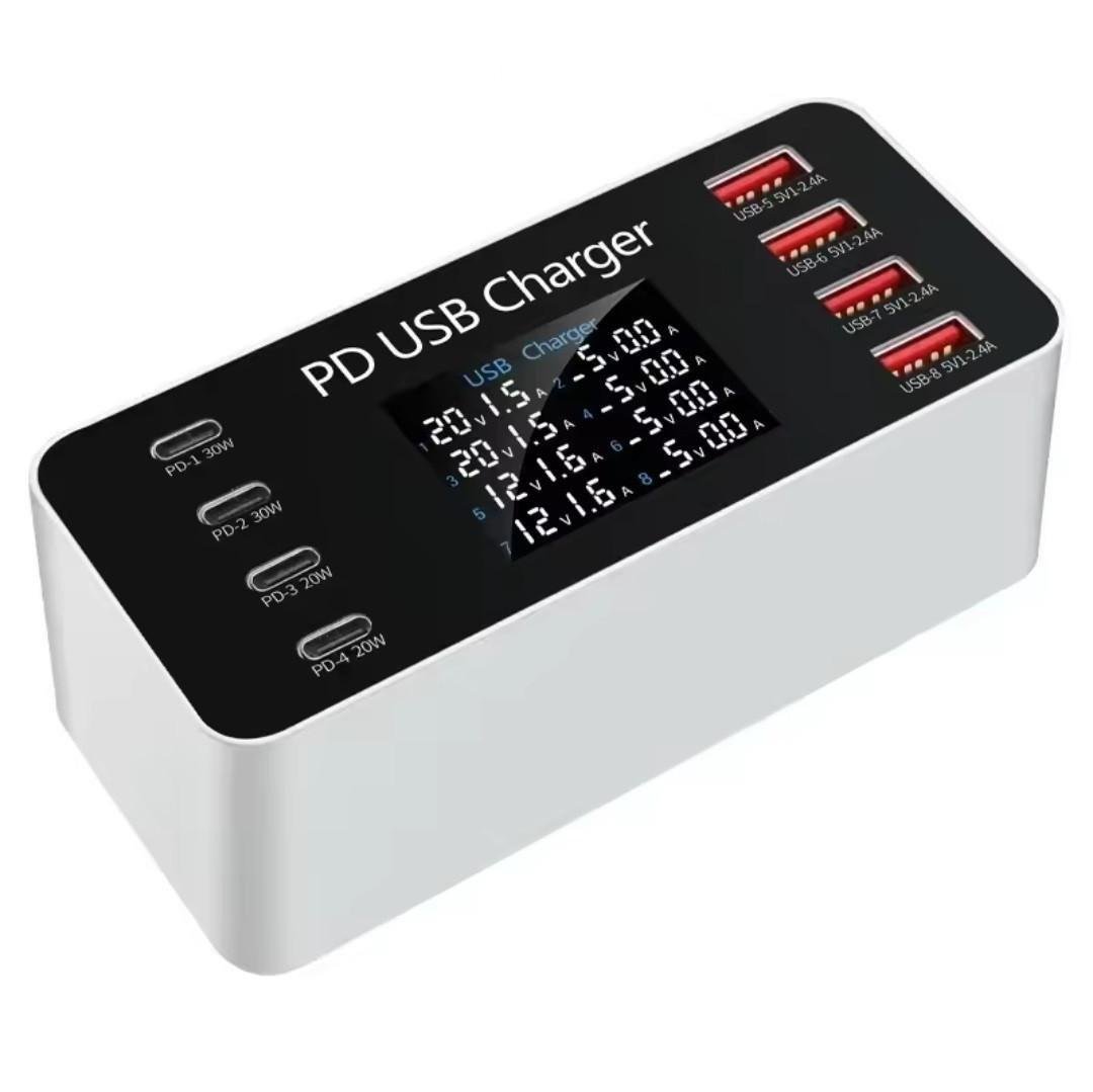 Зарядний пристрій мережевий Asometech 65W PD3.0 QC3.0 8 USB (25397332)