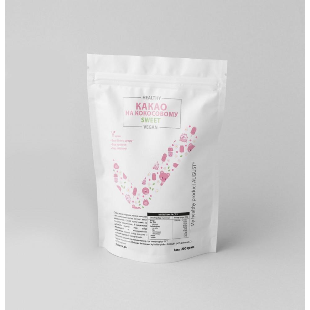 Какао на кокосовому My healthy product August Sweet 200 г